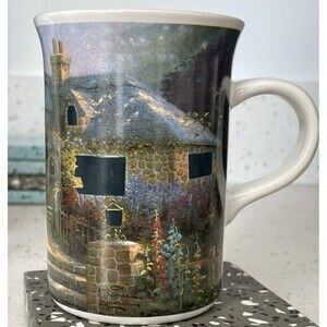 Thomas Kinkade Hollyhock House Genuine Coffee Mug Cup From The Oil Painting 2004